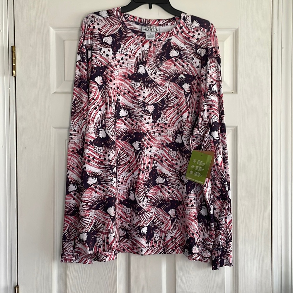 Bald eagle patriotic long sleeve rugged earth outfitters XL men’s outdoor